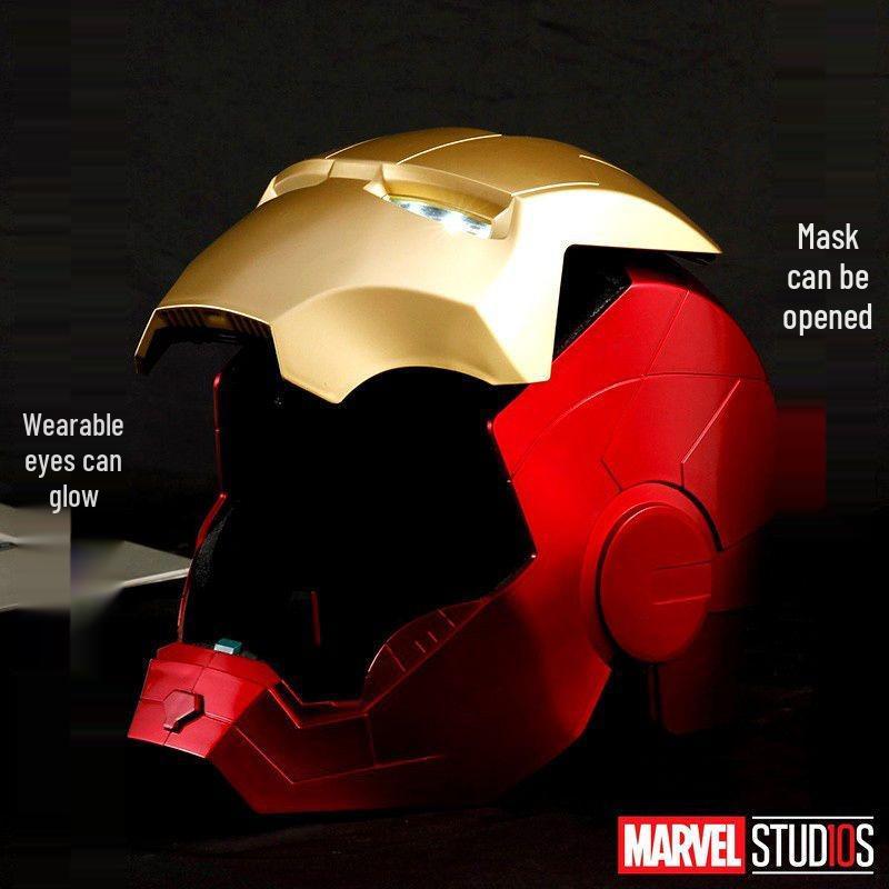 Шлем Железного человека MK5 с голосовым управлением, автоматическим открытием, светящимися элементами и моделью руки, реквизит для косплея