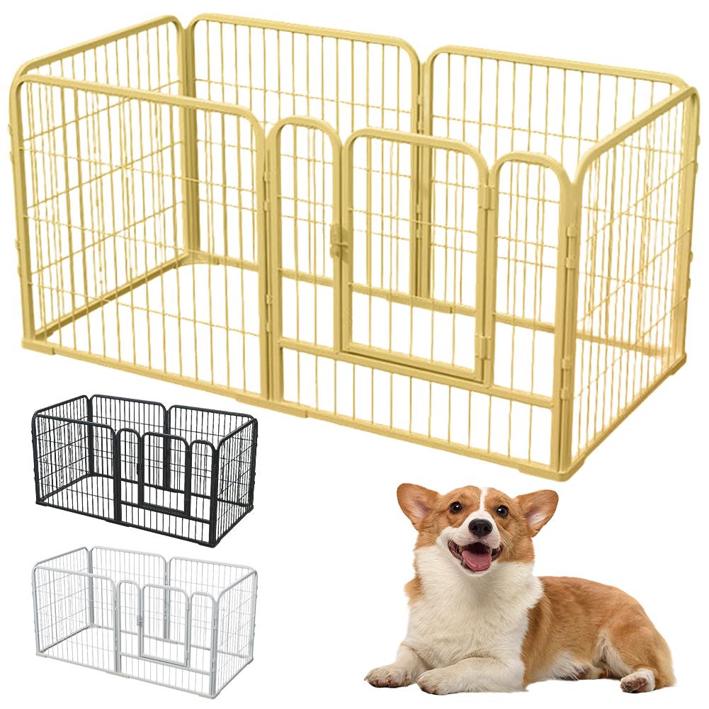 6 Panels Dog Playpen Fence Foldable Exercise Puppy Kennel Cage Heavy Duty Dog Exercise Fence for Dog Cat Rabbit Pet Exercise