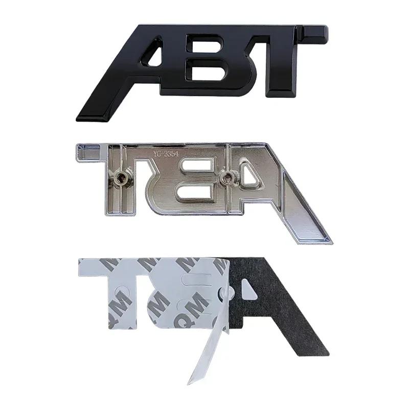 3D Metal ABT Logo Letters Car Front Grill Emblem Badge Sticker For 42s A3 A4 A5 A7 A7 Q3 Q5 Q7 TT RS6 RS3 VW Golf 7s42
