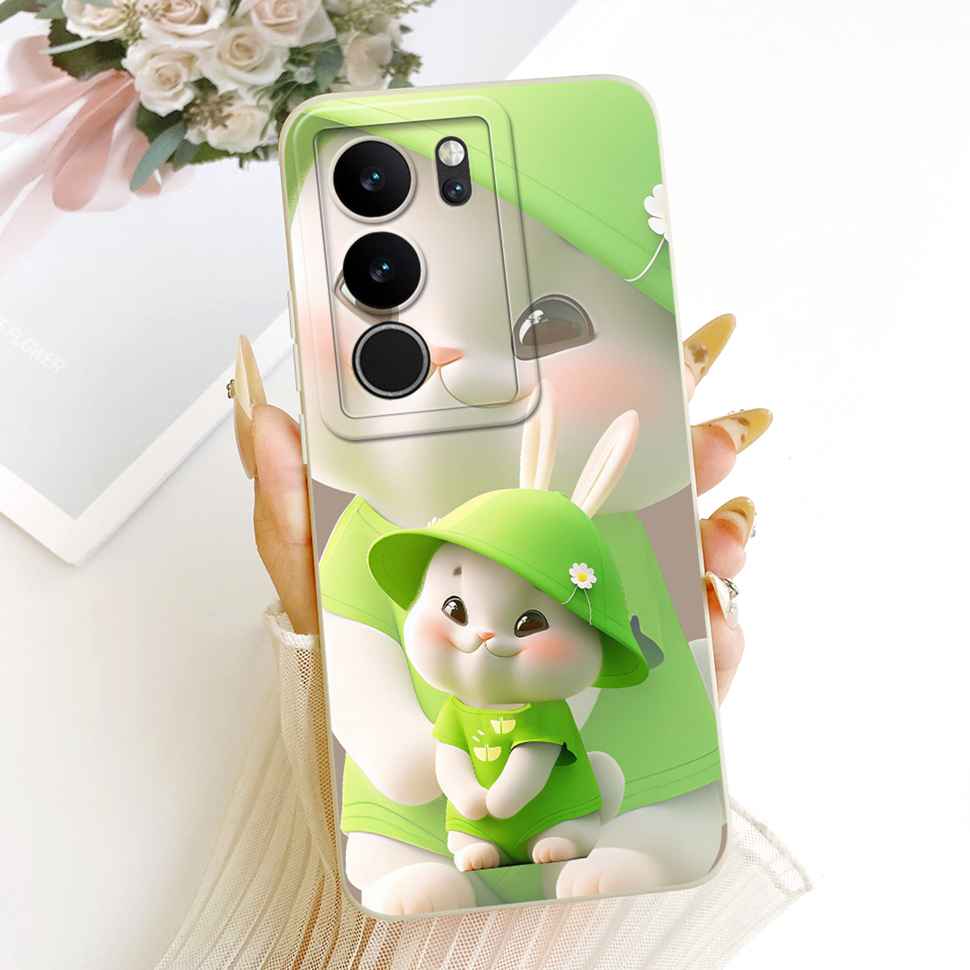 For vivo S17 V2283A Case Cute Cartoon Cat Butterfly Silicone Back Cover For Vivo S17 S17 Phone Protection Cases Fundas