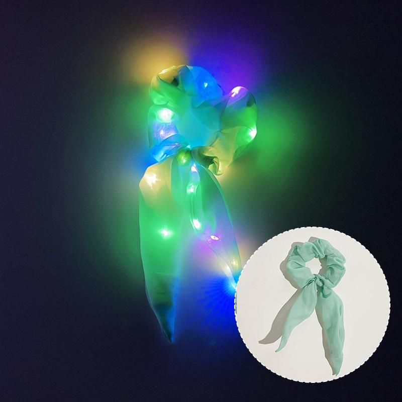 Популярная мигающая светящаяся резинка для волос LED Светящиеся скранчи Женские светящиеся резинки для волос Хэллоуин светящаяся повязка на голову