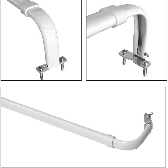 Curtain Rod Hooks Curtain Rod Bracket, 4 Pcs Curtain Rod Holders with Screws, Wall Mounted Single Curtain Rod Hangers Hooks for Home Office