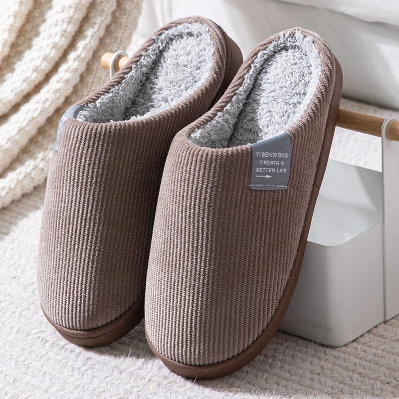 Cotton Slippers Women's Winter Home Home Home Warm Non-slip Thick Bottom Couple New Wool Slippers Men's Autumn and Winter
