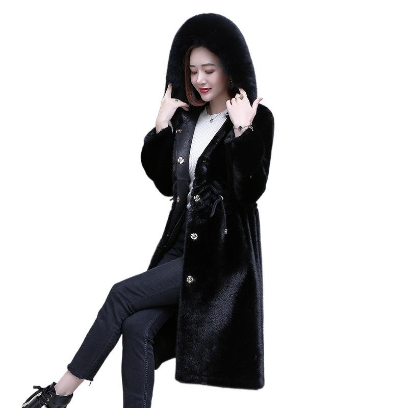 Женская шуба из овечьей шерсти, зимняя новая куртка из лисы с тонким высококачественным золотым мехом норки 2024 года