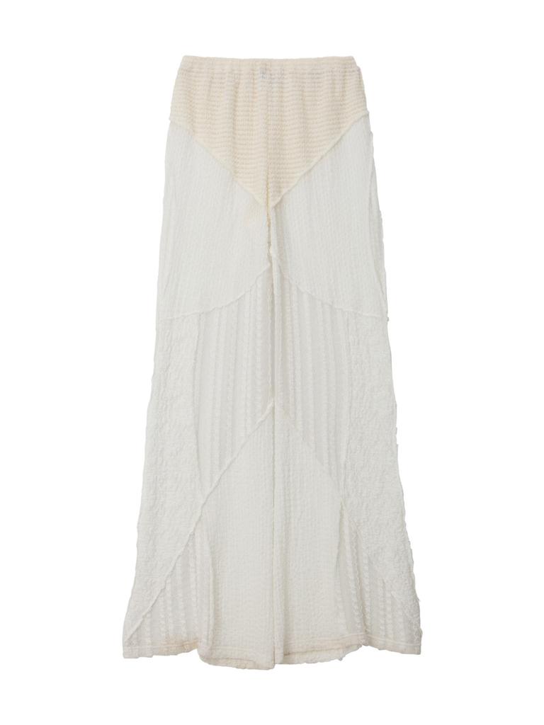 VEGAN TIGER Lace Patchwork Pants_Ivory