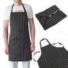 Adjustable Adult Black Stripe Bib Apron