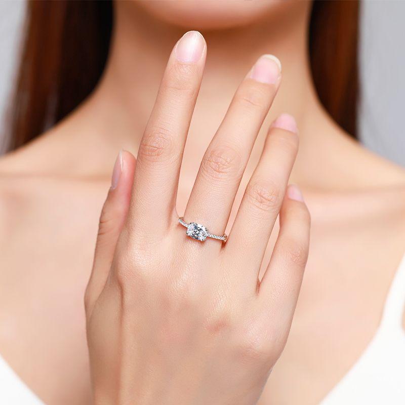 Tancise Classic стерлингового серебра 925 пробы кольцо с цирконом женские ювелирные изделия свадебное обещание вечерние подарок