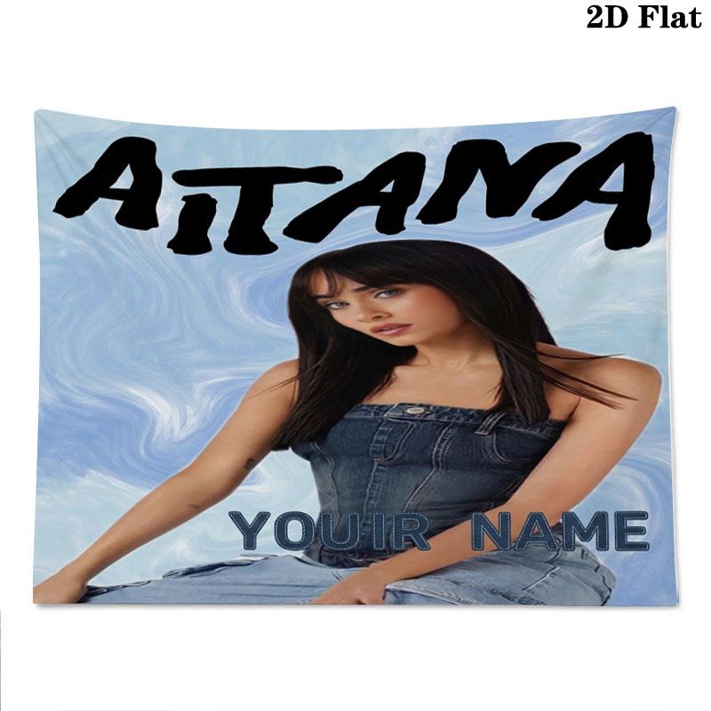 Aitana Custom Name Wall Tapestry Aesthetic Wall Hanging Printed Fabric Blanket Decorative Tapestries for Bedroom Living Room Home Decor