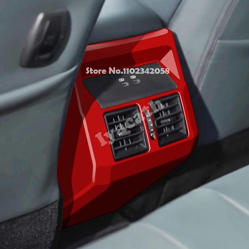 FOR TOYOTA HILUX 2026 2027 ABS Carbon Fiber Rear Air Condition Outlet AC Vent back charge an-kick Panel Frame Cover accessories