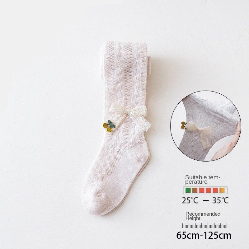 Комплект колготок 3/4 для маленьких девочек, сетчатые леггинсы для малышей, чулки, милые бесшовные колготки с бантом