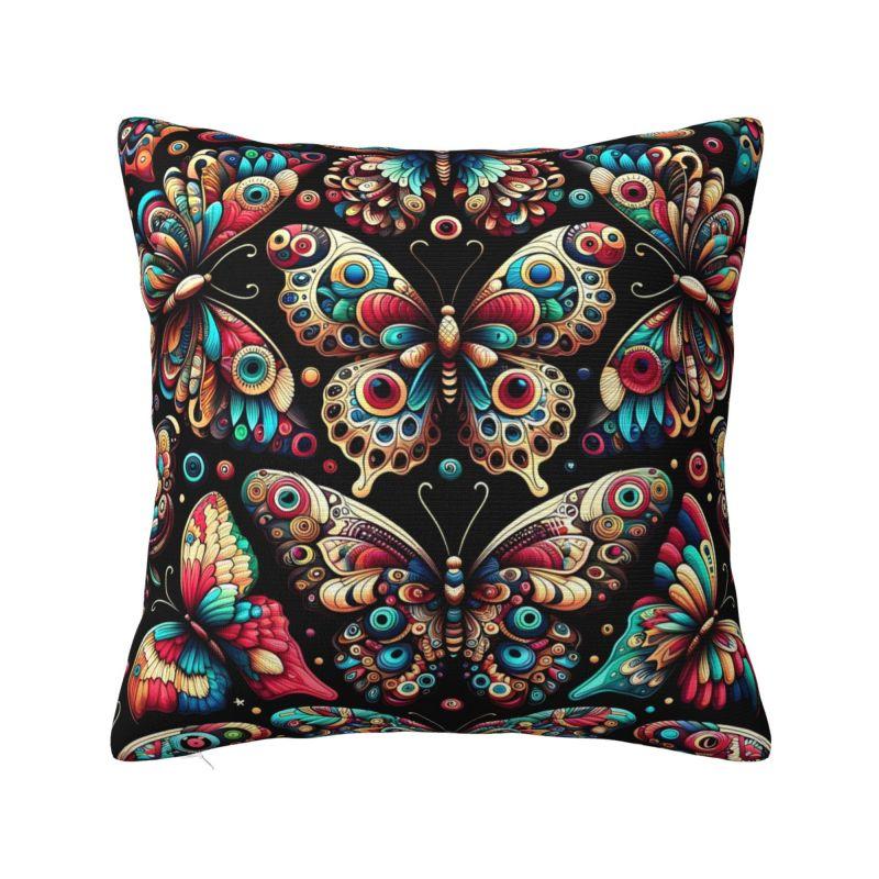 Custom Funny Colourful Butterfly Printed Cushion Cover xcm Velvet Modern Pillow Cases Living Room Decoration