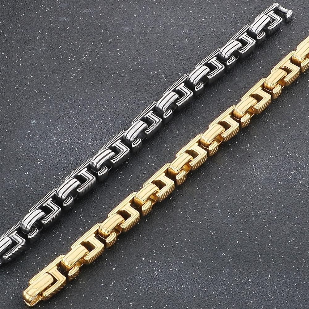 Винтажный мужской браслет из нержавеющей стали для мужчин, крутой, ширина 12 мм, открытые звенья цепи, браслеты мужские, длина 21,5 см