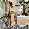 Women's Trench Coat Double-Breasted Classic Lapel Overcoat Windproof Long Belted Jacket Fall Outerwear with Pockets