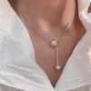 Korean High-End S925 Sterling Silver Bead Snake Chain Necklace for Women