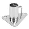Flag Pole Holder 90 Degree 1 Inch 316 Stainless Steel Stanchion Post Socket Triangle Base with Buttress for Ships Yachts