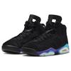 Кроссовки Air Jordan 6 Retro GS Aqua Kids, черные, яркие, Concord Aquatone 384665-004