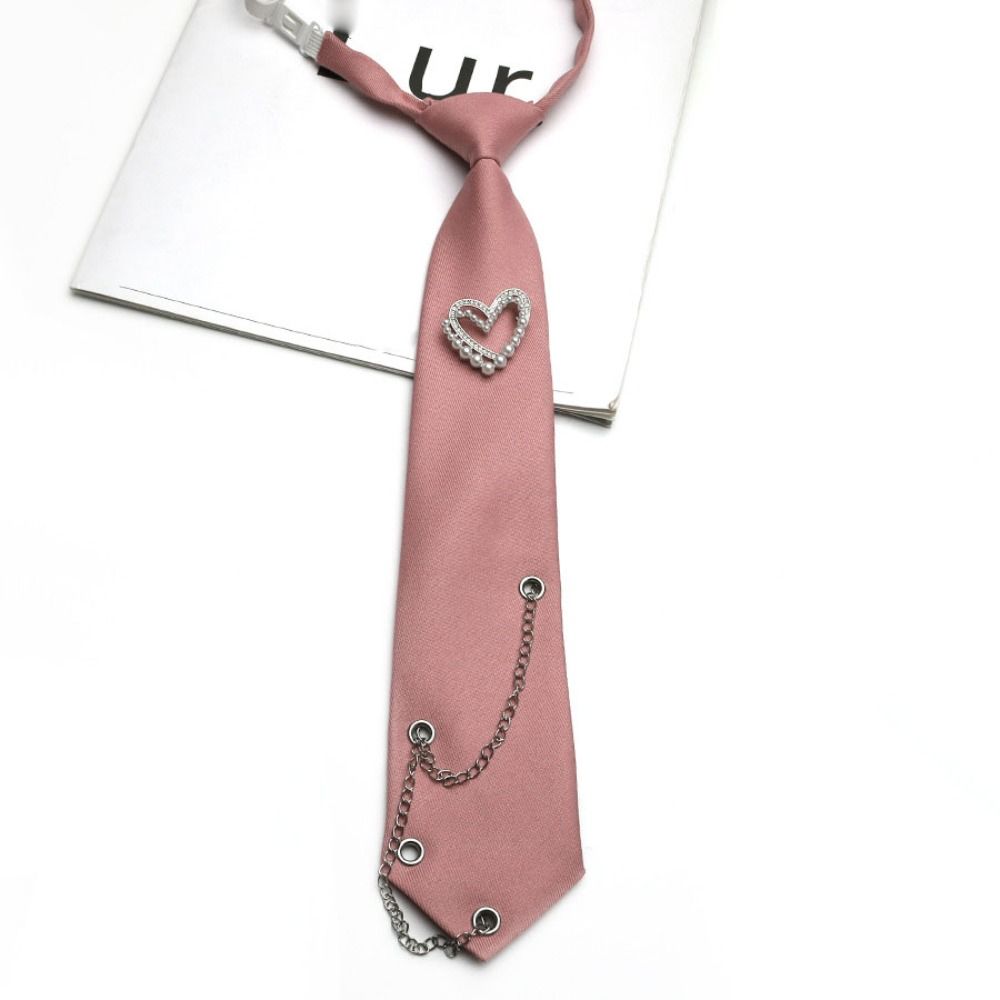 Черная галстук-бабочка в форме сердца Корейский стиль Элегантная длинная галстук-бабочка Декорация для школьной формы JK