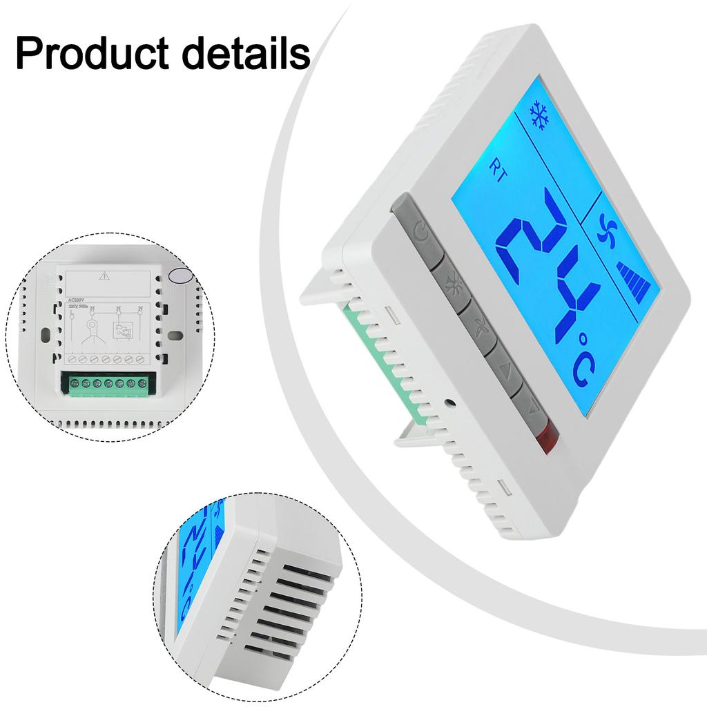 Цифровой термостат для вентилятора с ЖК-дисплеем с подсветкой для систем центрального кондиционирования и отопления