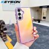 KEYSION Модный лазерный градиентный цветной чехол для телефона Samsung A54 5G A34 A24 A14, ударопрочная задняя крышка из ТПУ+ПК для Galaxy A04S