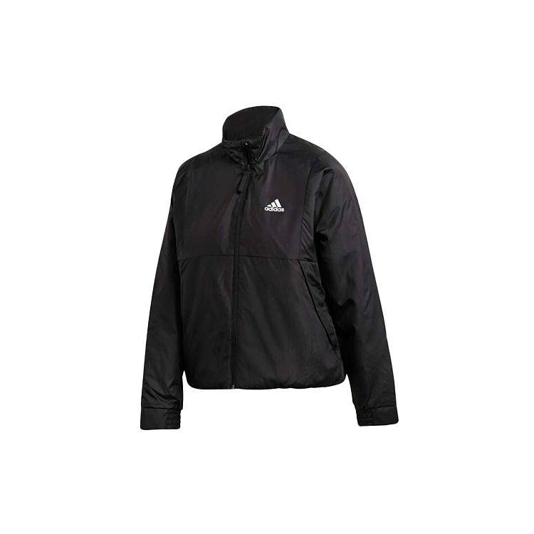 Adidas Sports Warm Stand Collar Loose Fit Casual Outerwear Jacket Women Black FT2554