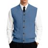 Men's V-Neck Sleeveless Knit Cardigan Vest