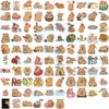 100PCS Cute Capybara Cartoon Stickers Waterproof for Phone Laptop Guitar Kids Toy Graffiti Decal