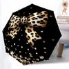 1pc Leopard Bow Automatic Folding Umbrella, 8-Rib Durable Iron Frame, Compact Travel Umbrella for Women & Men 050