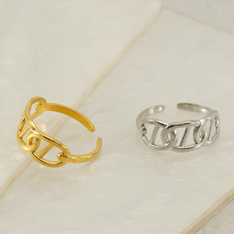 Классическое кольцо из титановой стали, женское, нишевый простой модный дизайн, кольцо из титановой стали, открытое, регулируемое