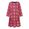 Women Plus Size Round Neck Printed Long Sleeve Ruffle Hem Dresses
