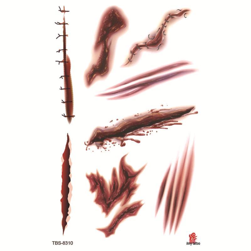 Водонепроницаемые реалистичные тату-наклейки на Хэллоуин