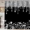 Блестящая Алмазная Шторка для Душа, Серебристые Капли с Блестками Bling, Роскошная Сверкающая Ювелирная Глэм Шторка для Женщин и Девушек, Современный Декор Ванной Комнаты, Водонепроницаемая