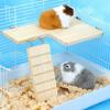 Parrot Bird Guinea Pig Rat Wooden Standing Platform with Ladder Hamster Ledge Cage Accessories