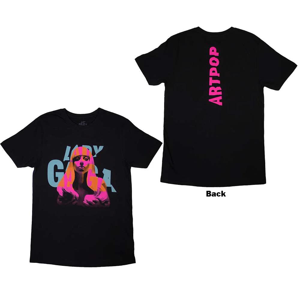 Lady Gaga Unisex T-Shirt Artpop Cover (Back Print) Black (2XL)