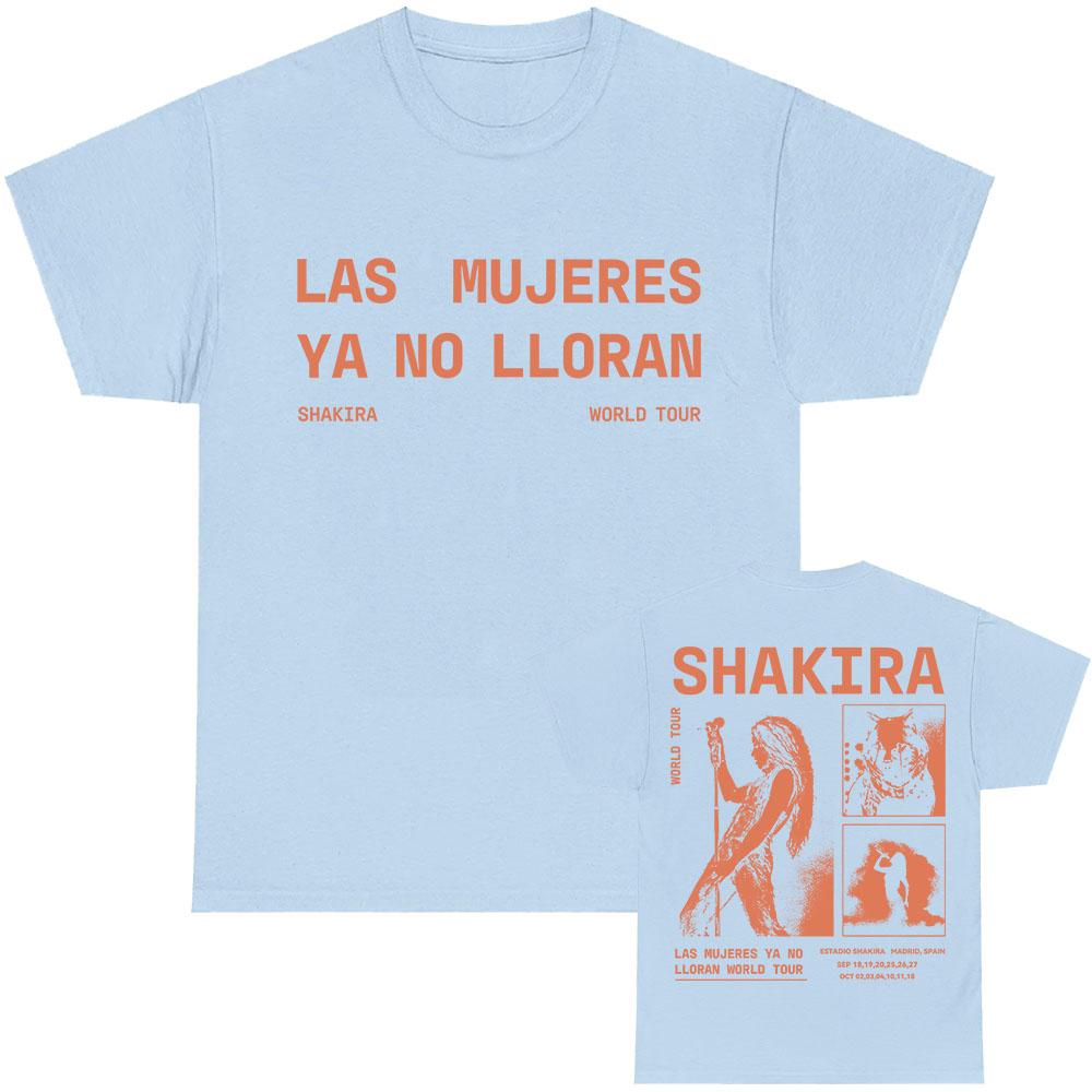 ESTADIO SHAKIRA Las Mujeres Ya No Lloran Tour Tshirt Short Sleeve Cotton Summer Tshirts Fashion Oneck Unisex Women Clothing Print