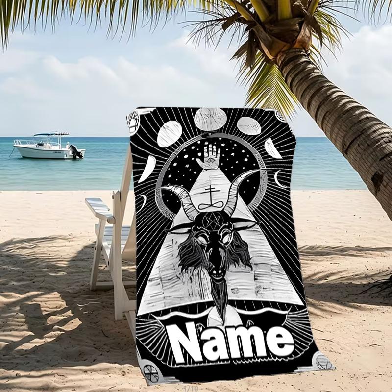Customizable personalized beach towels Baphomet themed designs.Suitable for the beach, yoga, sports;ideal as beach accessories