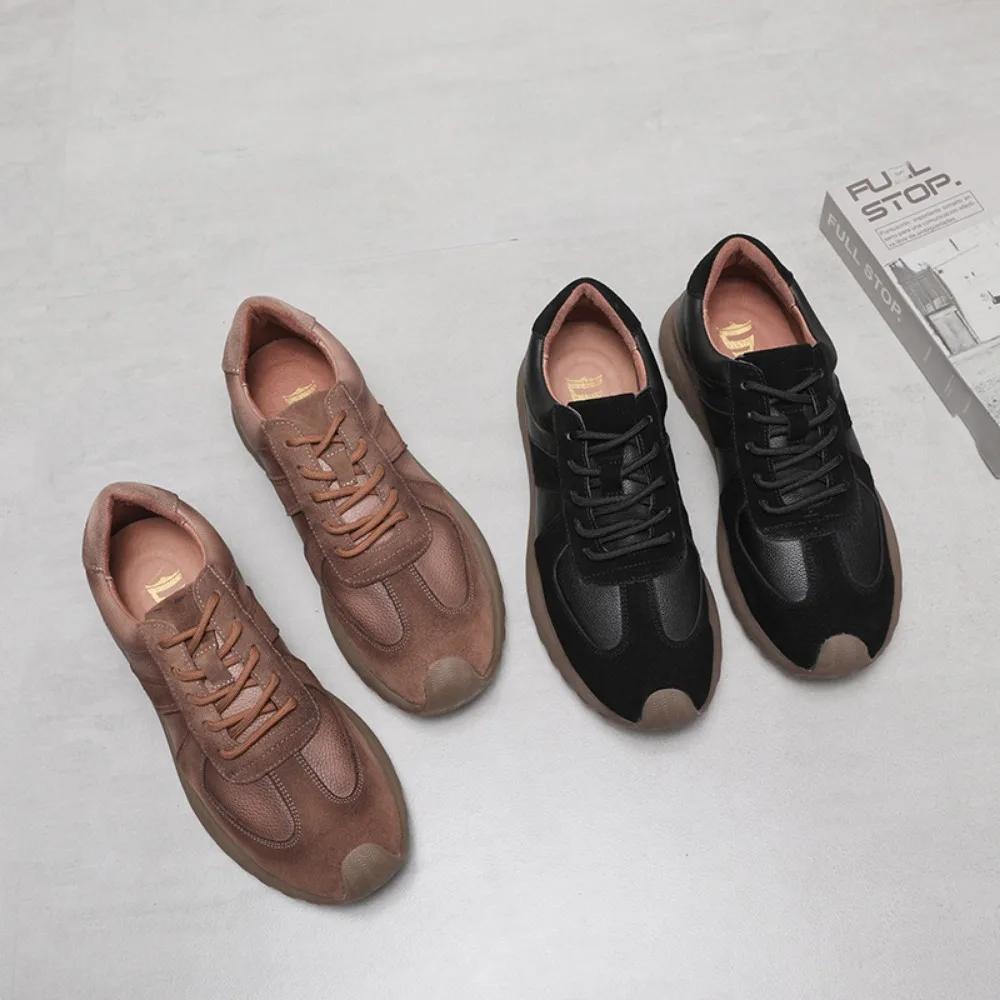 Leisure Sports Shoes Men's Sneakers New Leather Men's Strap Casual Shoes Men Cow Leather Casual Leather Shoes Zapatos Casuales