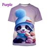 Cute Panda Graphic T-Shirt Men Women Cartoon Animals 3D Printed T-Shirts Summer Fashion Harajuku O-Neck Tops Tees Short Sleeves