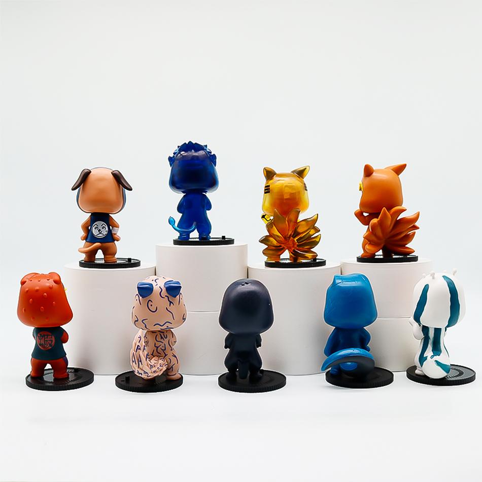 Аниме 9 шт./набор Фигурки Наруто Модель Наруто Саске Какаши 8 см Кукла Дизайн костюма ПВХ Игрушки Куклы Подарок для ребенка