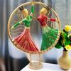 Vibrant Graceful Dancers Tabletop Showpiece - Iron Hand-Painted Home Decor - Ideal for Wedding, Anniversary & Housewarming Gifts (Circle Dancers)