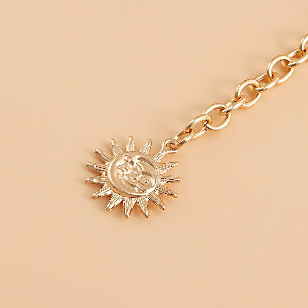 Fashion Hip Hop Metal Womans Layered Belt Sun Waistband Punk Waist Chain Dress Cummerbands