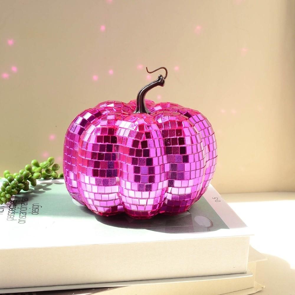 Colorful Mirror Pumpkin Ornament Small Size Pumpkin Figurines Christmas Window Decoration