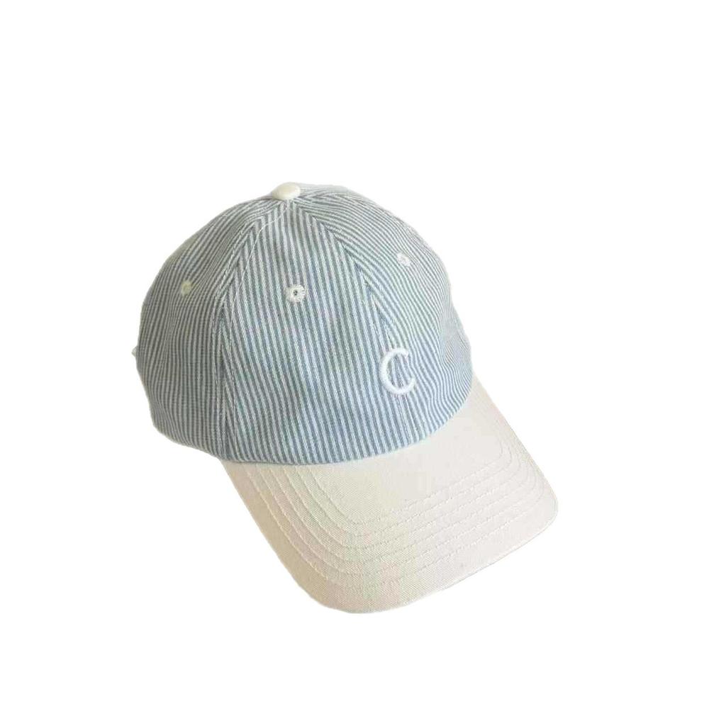 Small fresh striped embroidered baseball cap women's spring summer niche face small hat versatile cap