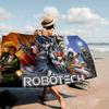Мультяшное Микрофибровое Одеяло R-RobotechS Быстросохнущие Пляжные Полотенца Большого Размера с Принтом Супервпитывающее Полотенце-Одеяло для Бассейна