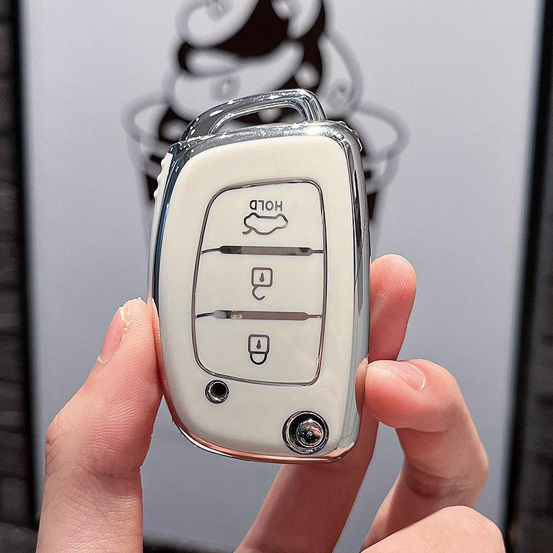 Чехол из ТПУ для автомобильного ключа, чехол-брелок для Hyundai Solaris Sonata Elantra I10 I40 Ix35 Creta H1 Grand Santa Fe Tucson, Автоаксессуар