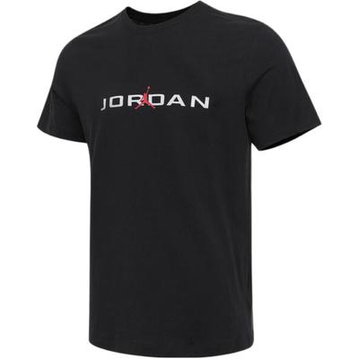 Air M J JD Air SS Crew Повседневный пуловер с круглым вырезом и коротким рукавом Мужская футболка Черный IB7354010