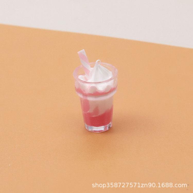Simulation Sundae Ice Cream Milk Tea Drink Food Game Mini Ornament Jewelry Mobile Phone Case Diy Accessories Toy