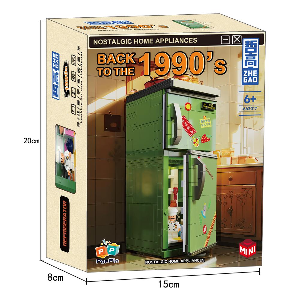 Городская мини-ретро бытовая техника, модель, строительные блоки, телевизор, холодильник, радио, MOC, игрушки, кирпичи, детский подарок на день рождения