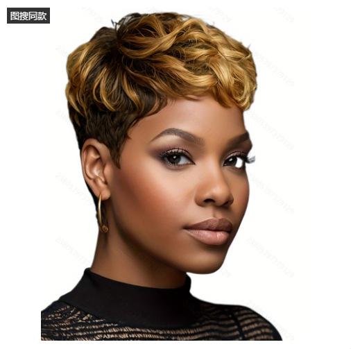 European and American fashion wig BOBO head mid-point bangs wig head cover collection, no lace Bobo head in stock