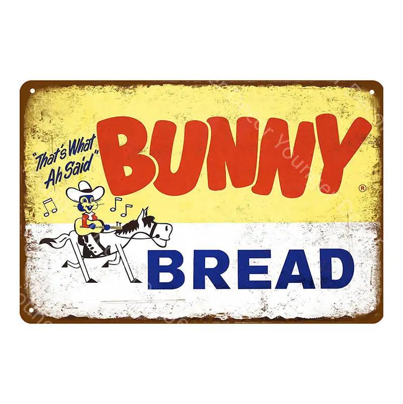Металлические знаки Wonder Bread Ручная выпечка Винтажный плакат Декор кухни Кафе Бар Магазин Декоративная тарелка Еда Повар Настенная наклейка YI-154