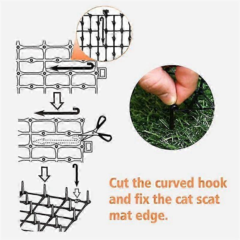13.1FT Cat Mat with Spikes,Digging Cat Deterrent Devices Prickle Strips Roll Anti Kitten Stopper Tr